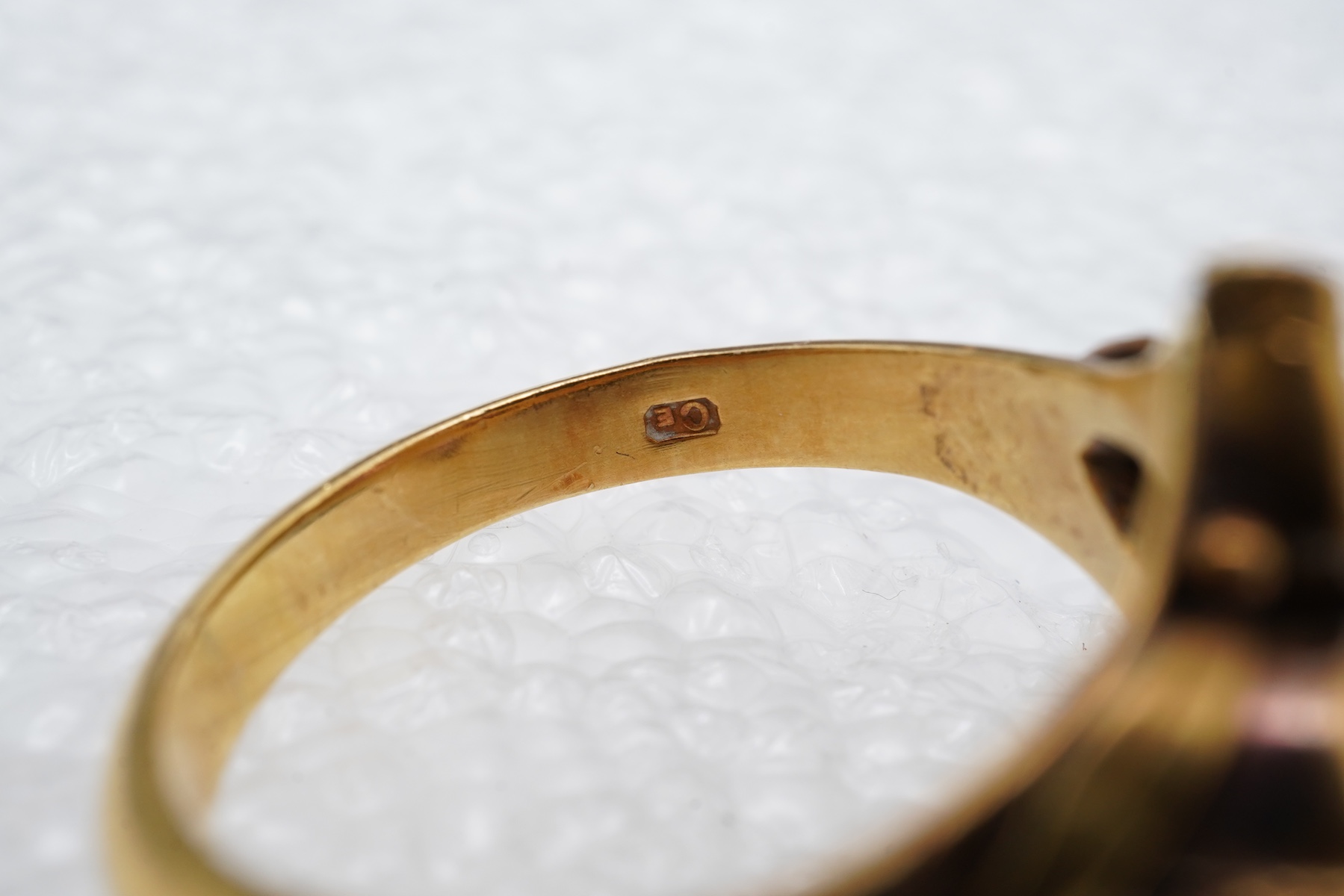 A pink tourmaline and diamond ring, circa 1988